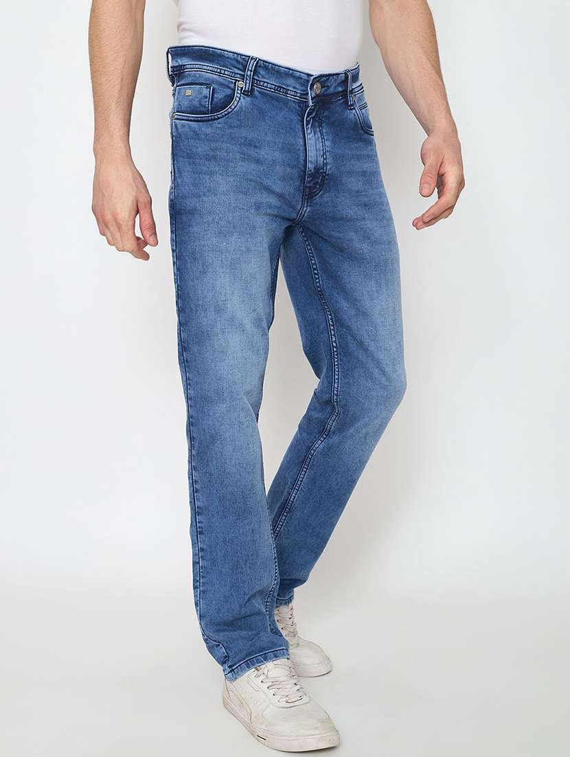 men washed mid rise straight fit jeans - 22230651 -  Standard Image - 3