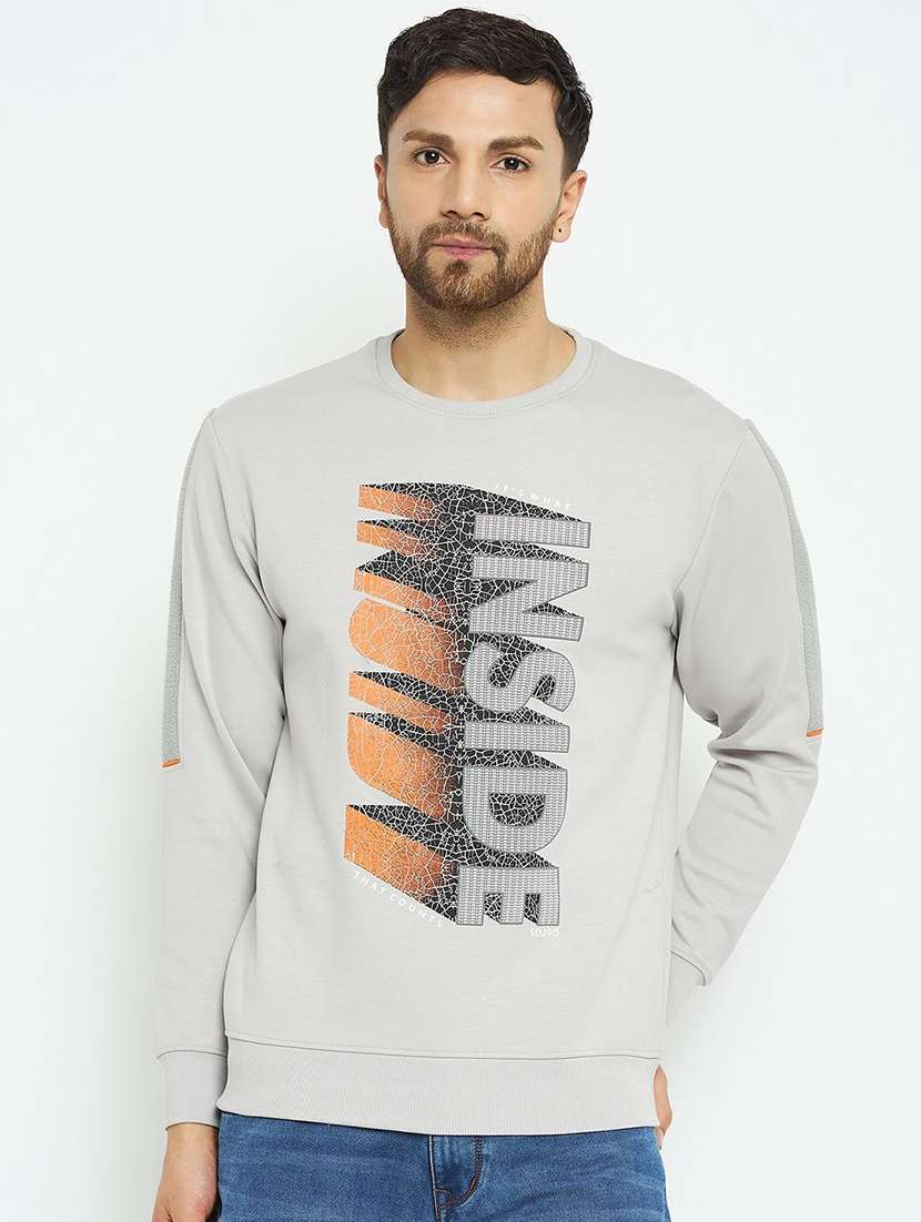 men typographic long sleeve regular fit sweatshirt
