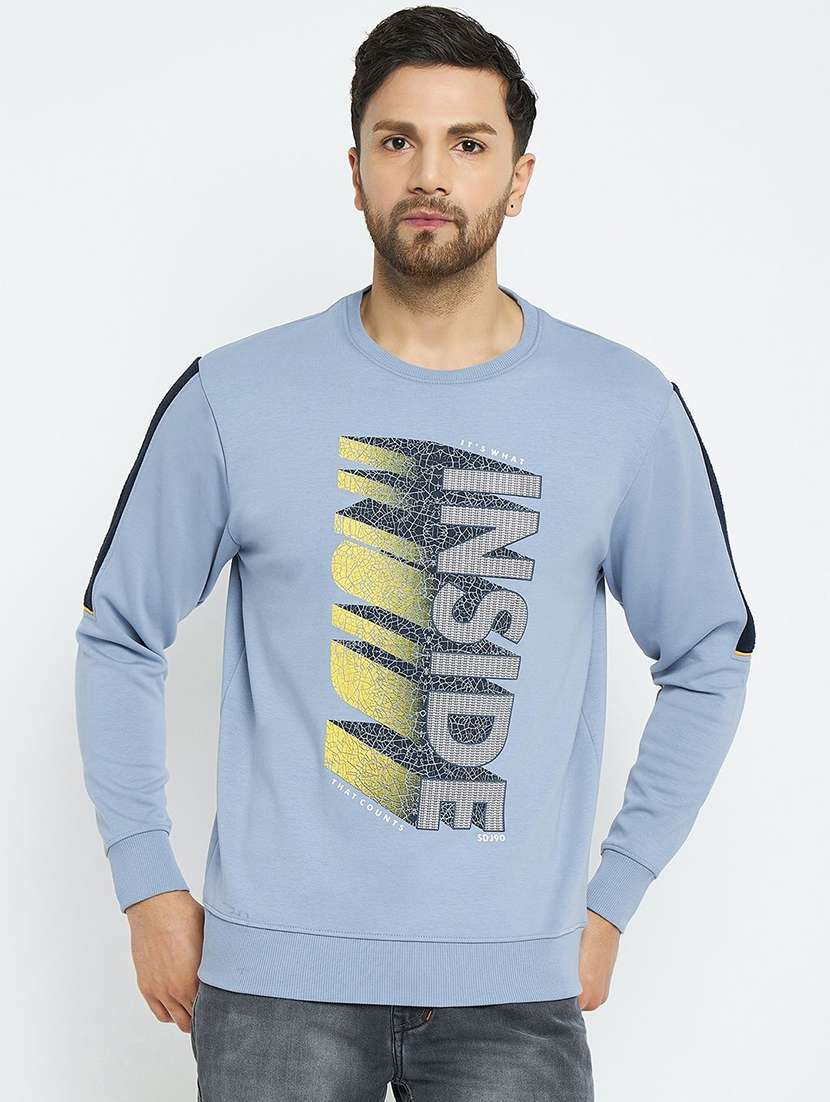 men typographic long sleeve regular fit sweatshirt