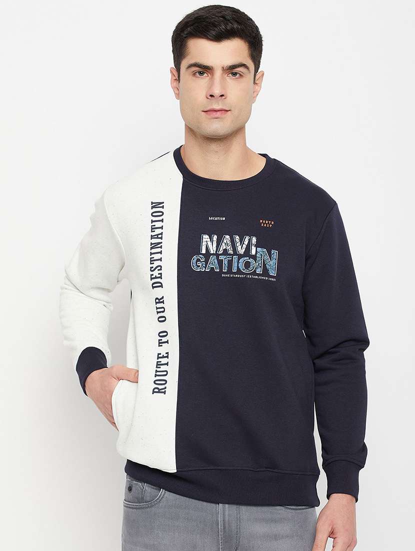 men color block long sleeve regular fit sweatshirt