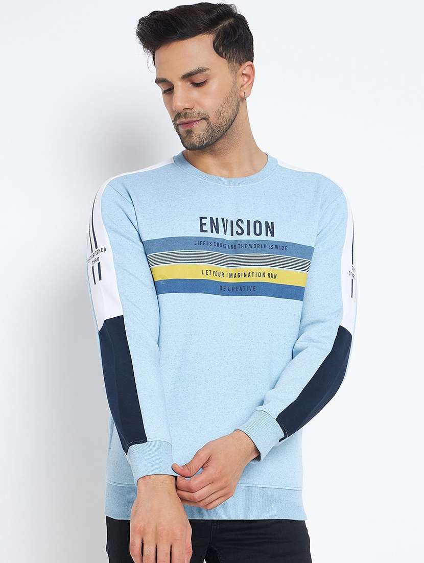 men printed long sleeve regular fit sweatshirt