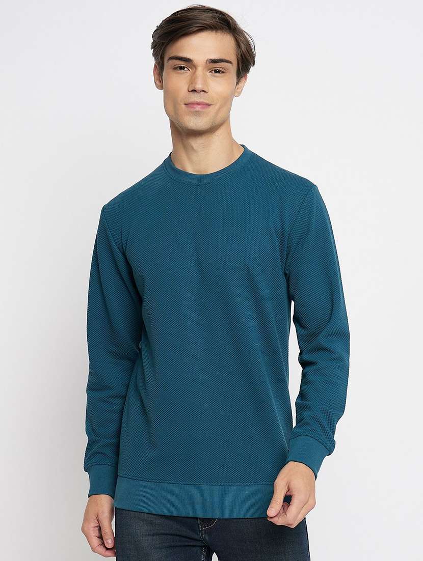 men solid long sleeve regular fit sweatshirt