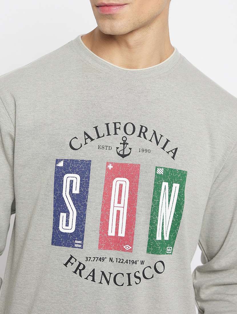 men typographic long sleeve regular fit sweatshirt - 22230699 -  Standard Image - 3