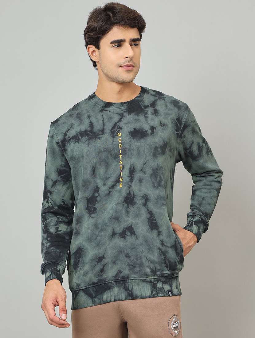men tie & dye long sleeve regular fit casual shirt