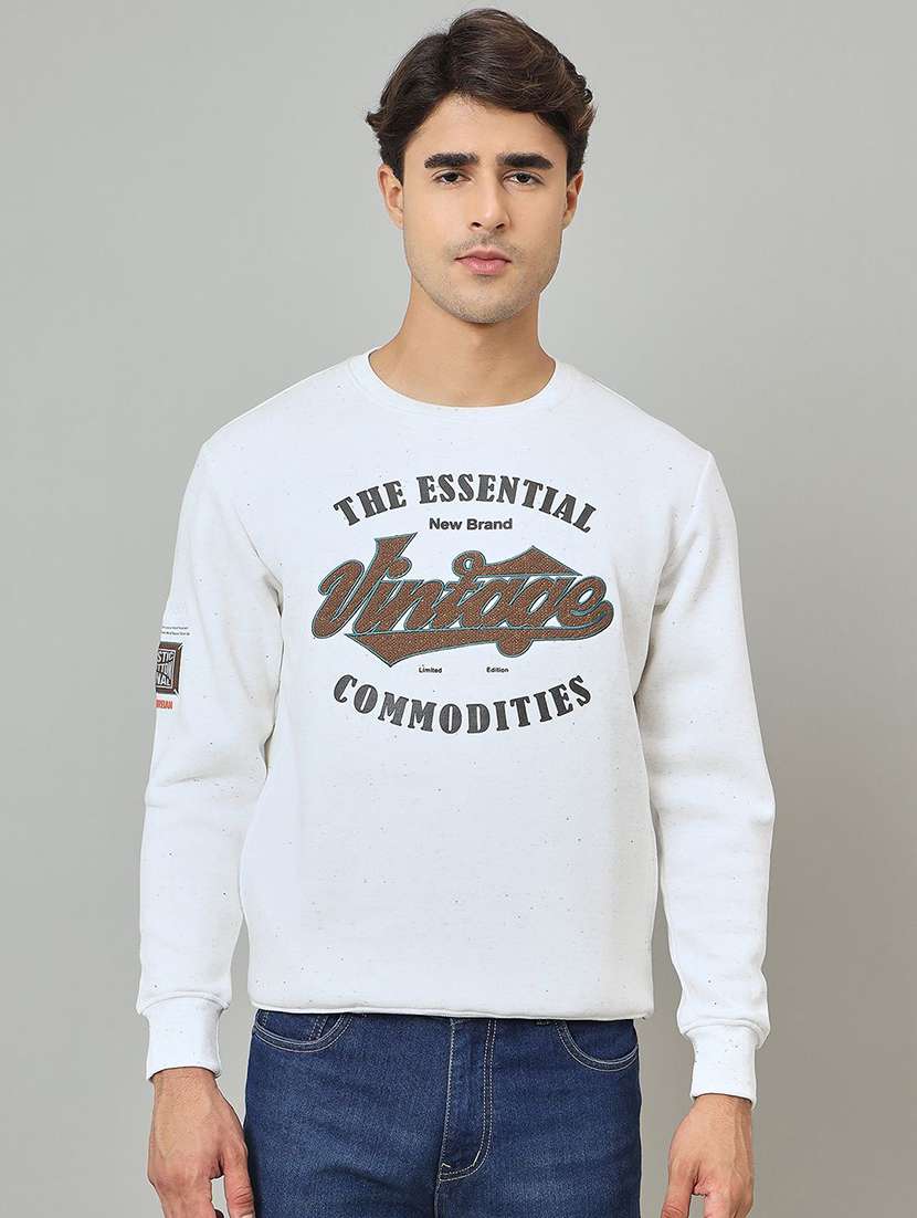 men typographic long sleeve regular fit sweatshirt