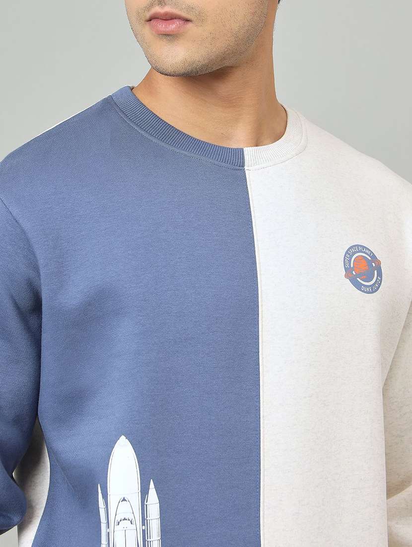men color block long sleeve regular fit sweatshirt - 22230730 -  Standard Image - 3