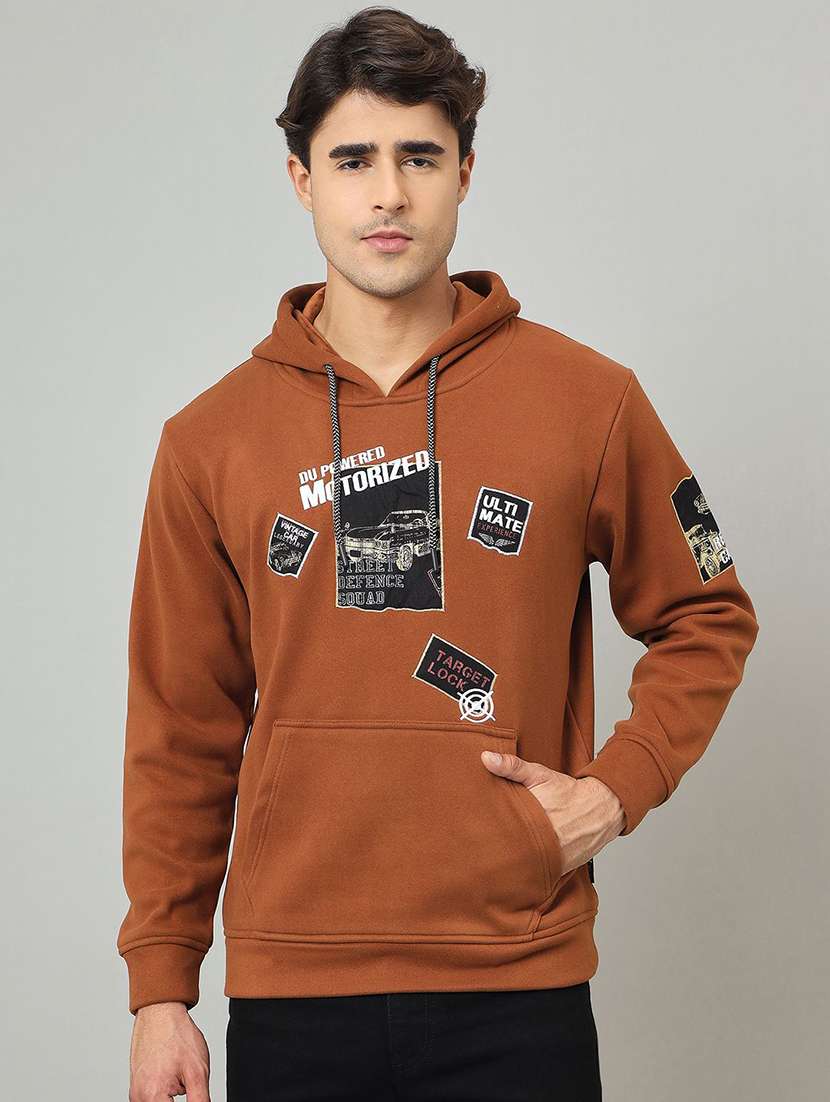 men printed long sleeve regular fit sweatshirt