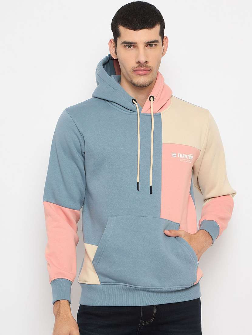 men color block long sleeve regular fit sweatshirt