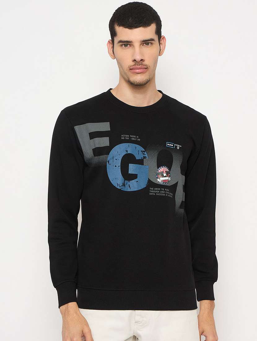 men typographic long sleeve regular fit sweatshirt