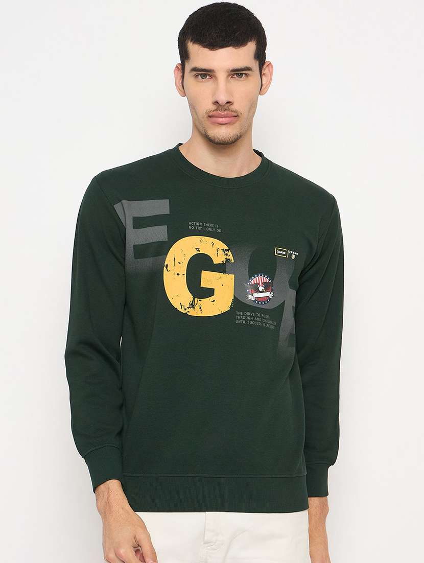 men typographic long sleeve regular fit sweatshirt