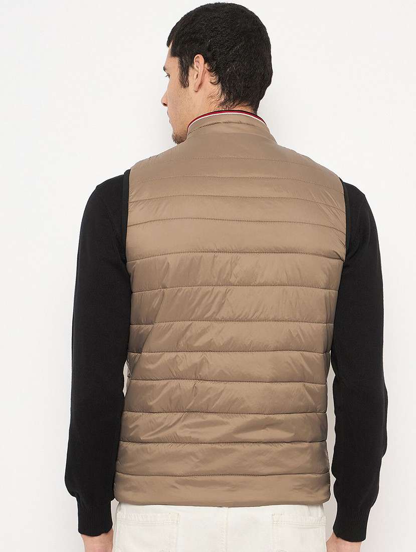 men solid sleeveless puffer jacket - 22230785 -  Standard Image - 3