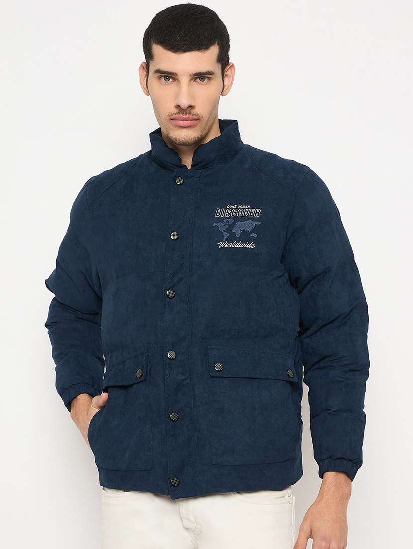 men solid long sleeve bomber jacket