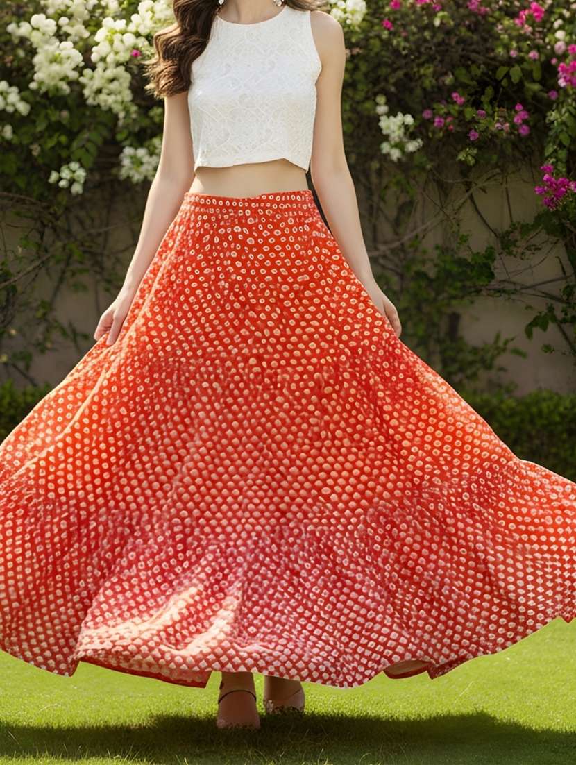 women printed mid rise tiered maxi skirt - 22230796 -  Standard Image - 5