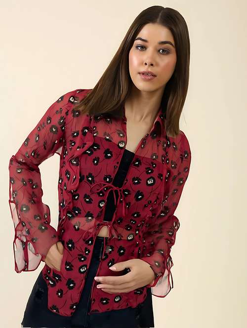 women printed long sleeve regular shrug - 22230806 -  Standard Image - 0