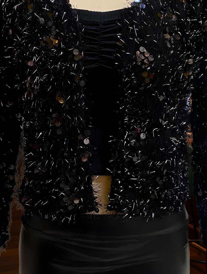 women sequined long sleeve regular shrug - 22230817 -  Standard Image - 5