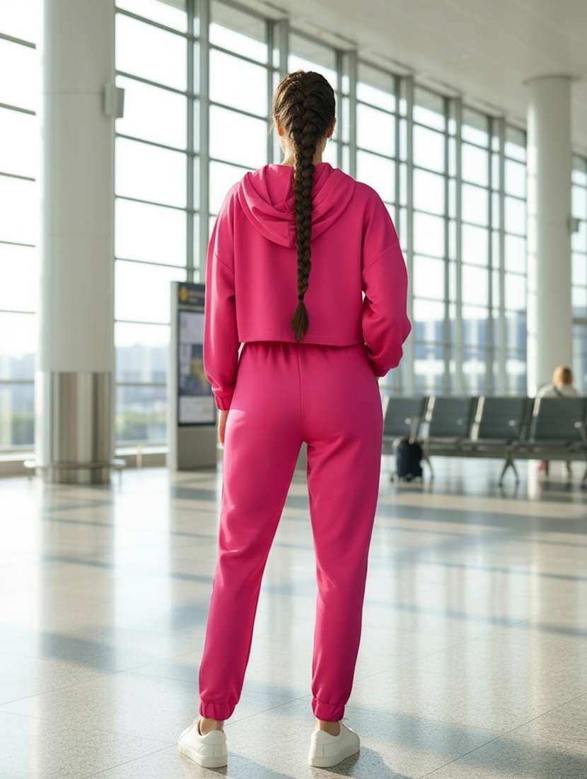 women printed hooded t-shirt & jogger co-ord set - 22230908 -  Standard Image - 3