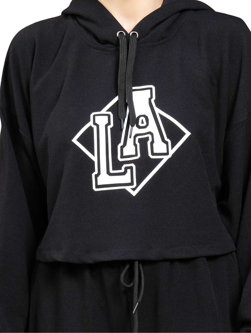 women printed hooded t-shirt & jogger co-ord set - 22230909 -  Standard Image - 5