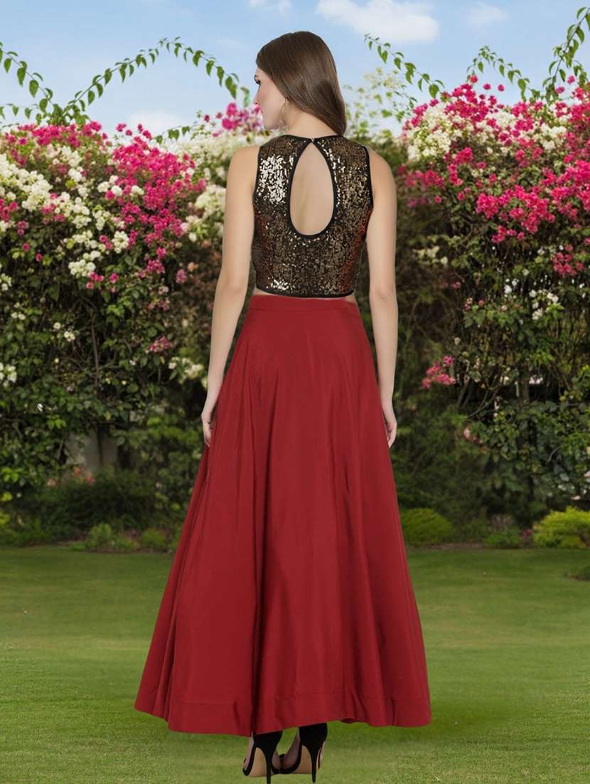 women solid high rise flared skirt - 22230930 -  Standard Image - 3