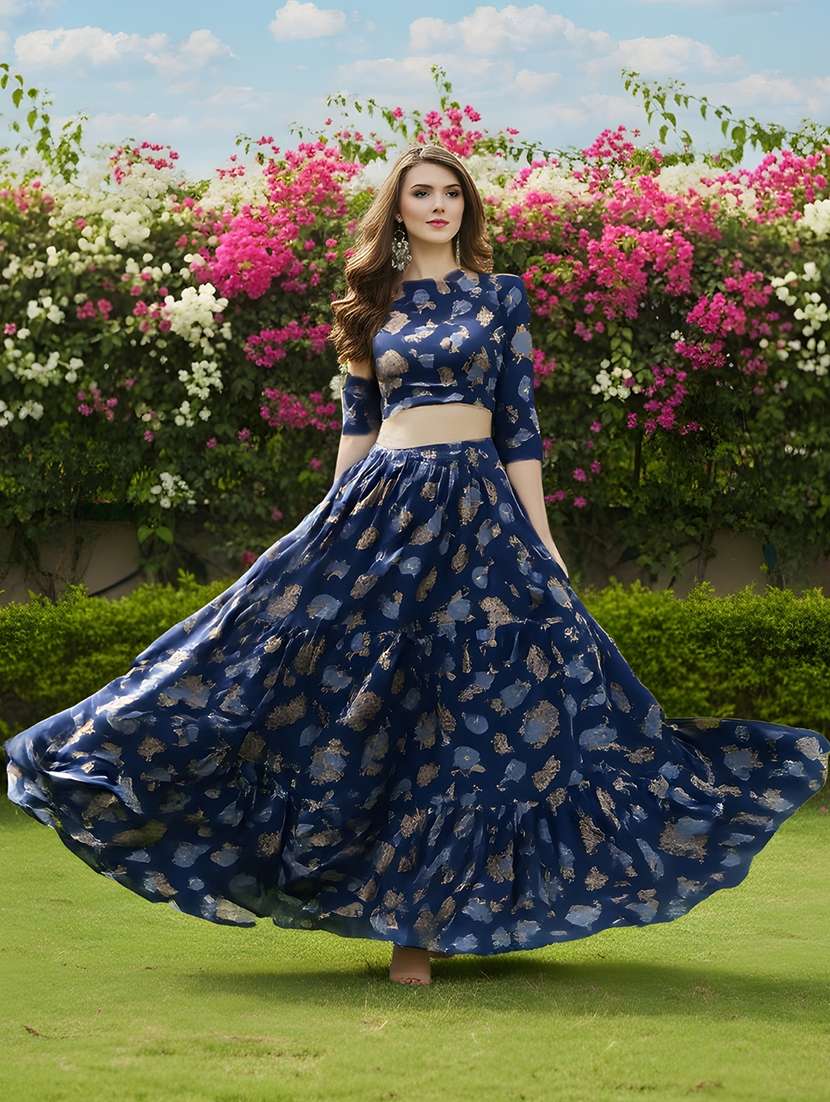 women printed top and skirt co-ord set