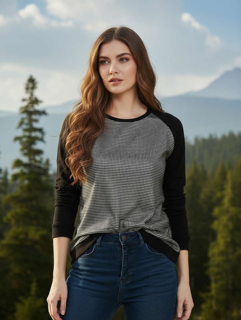 women color blocked long sleeve sweatshirt