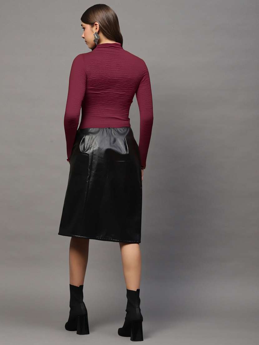 wen solid long sleeve high neck top - 22231107 -  Standard Image - 3