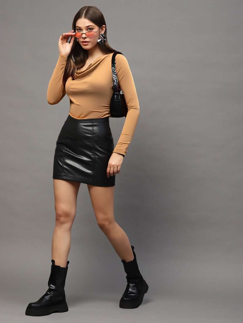 women solid cowl neck long sleeve top - 22231114 -  Standard Image - 3