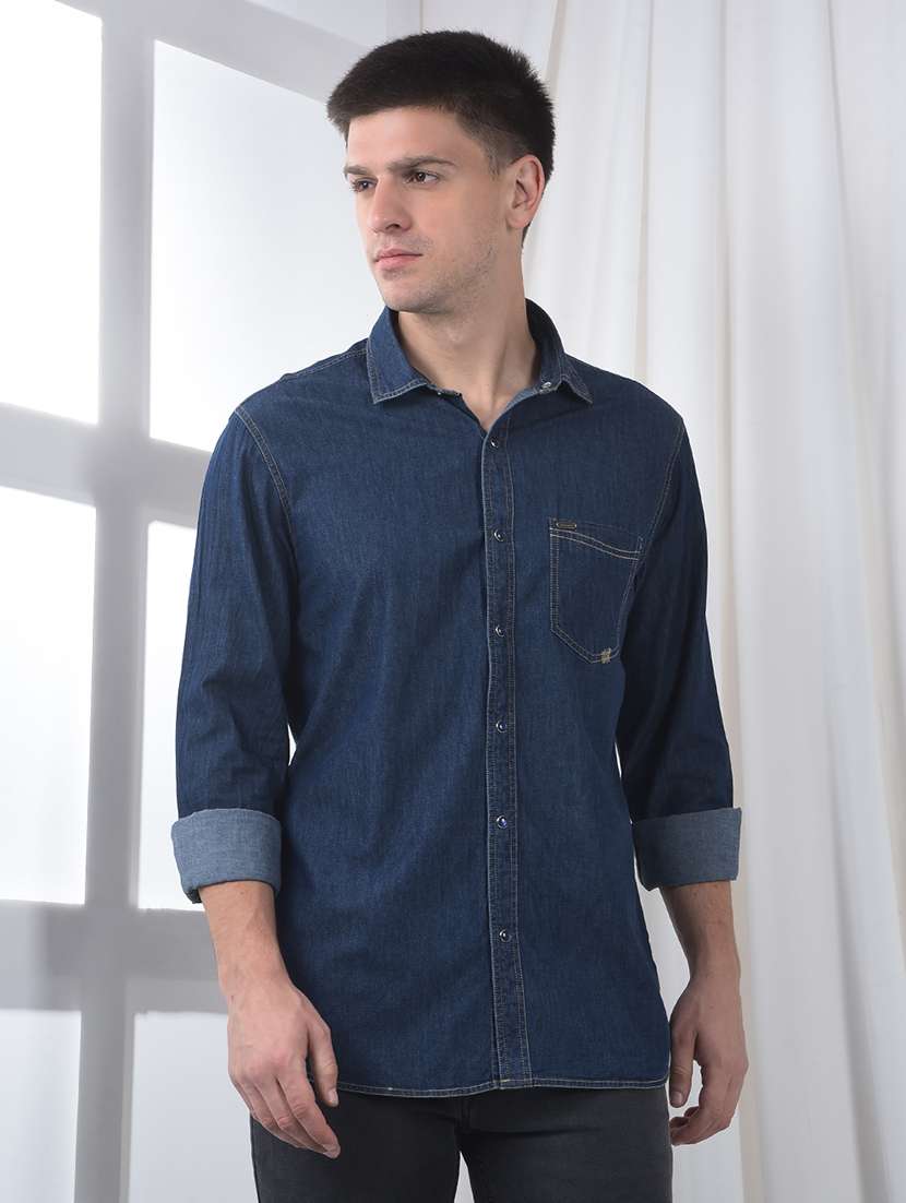 men solid long sleeve regular fit casual shirt