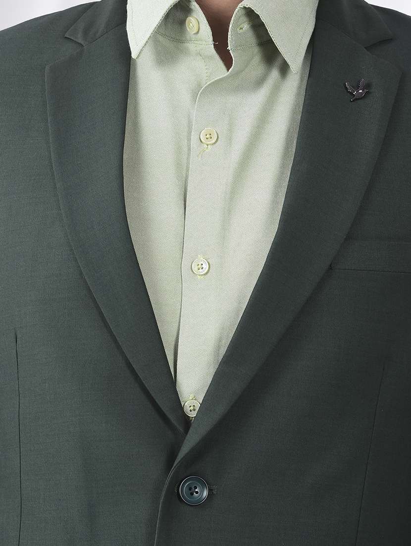 men solid lapel collar single breasted suit - 22231135 -  Standard Image - 5