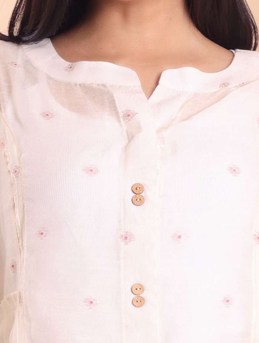 women self design three quarter sleeve a-line kurta - 22231140 -  Standard Image - 5