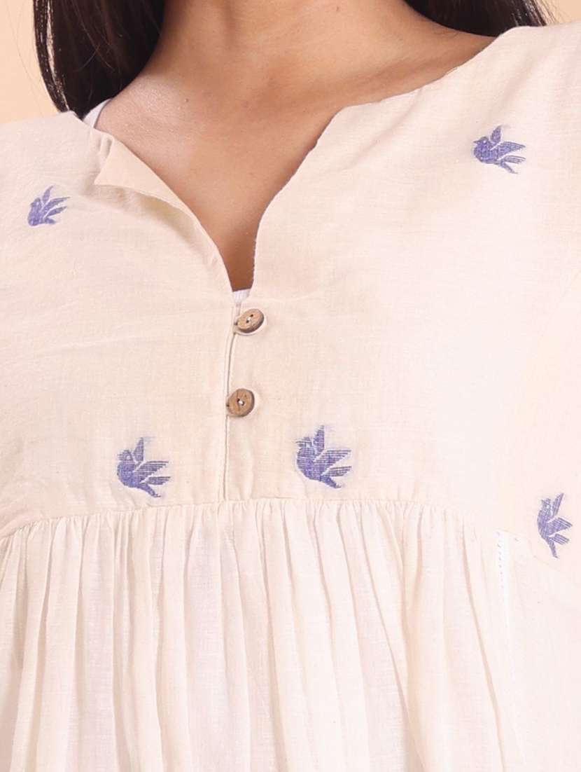 women self design three quarter sleeve a-line kurta - 22231141 -  Standard Image - 5