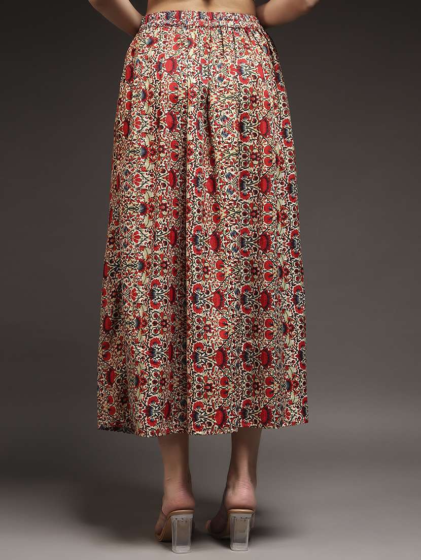 women printed high rise flared skirt - 22231264 -  Standard Image - 3