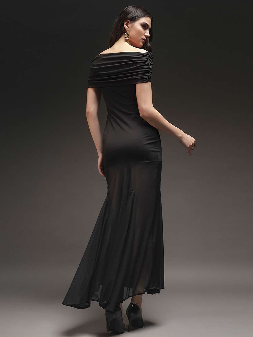 women solid off shoulder tiered dress - 22231281 -  Standard Image - 3