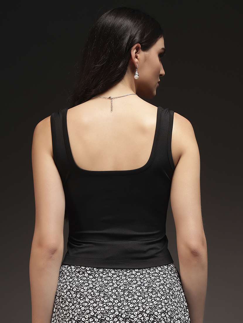 Women Solid Sleeveless Crop Top - 22231290 -  Standard Image - 3