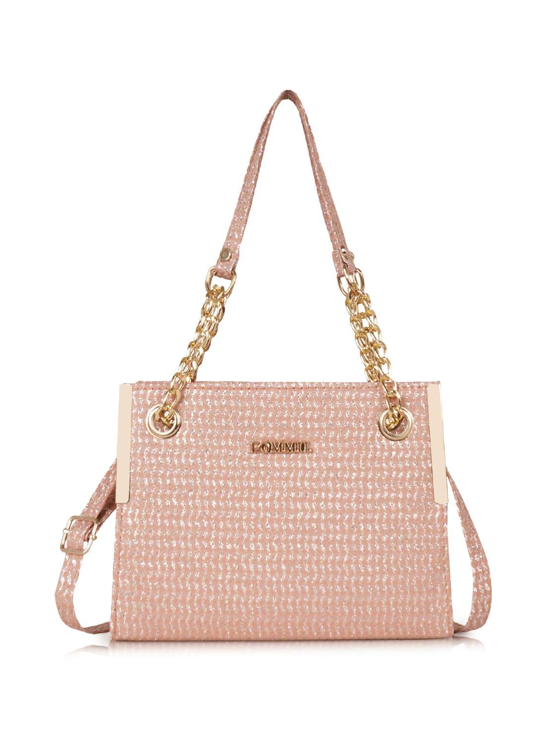 women textured structured leather handbag