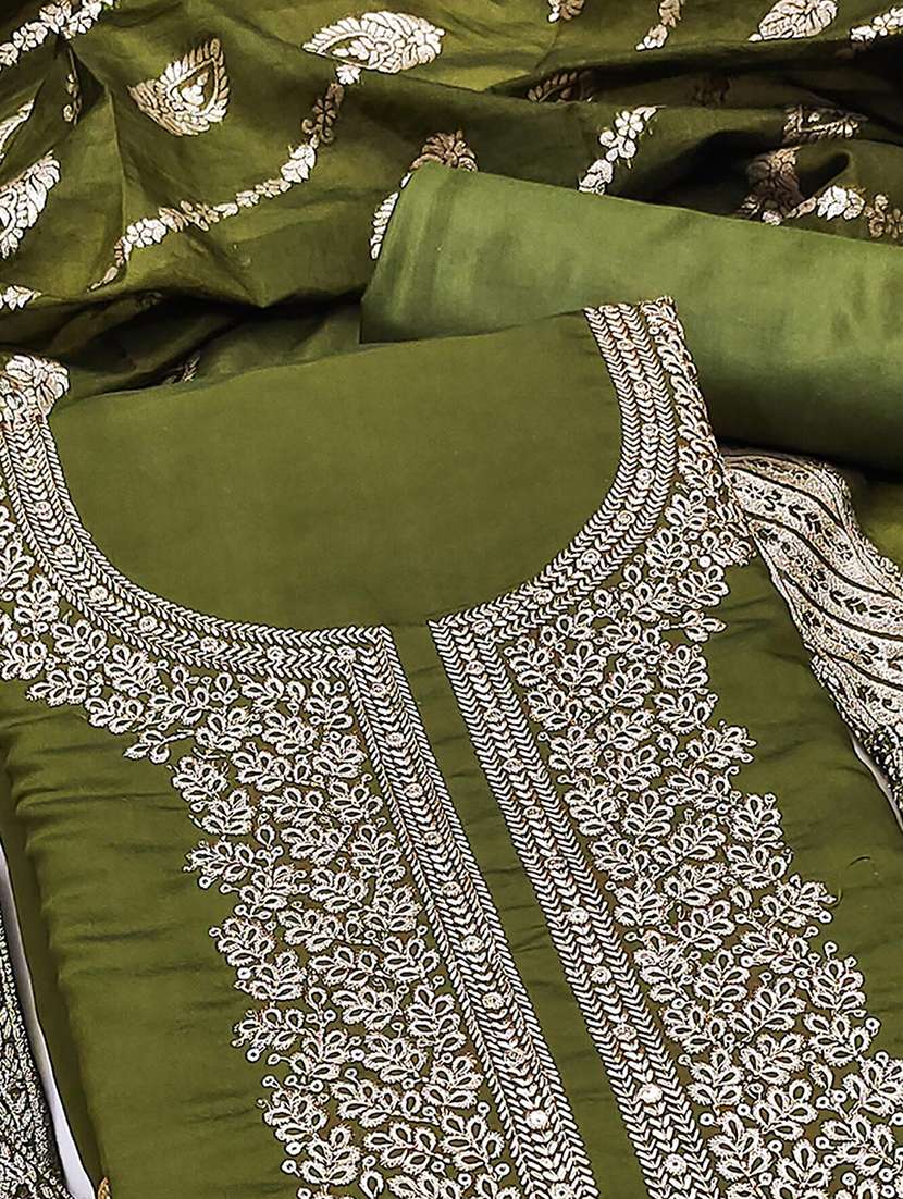 women solid with work unstitched suit set - 22231327 -  Standard Image - 3