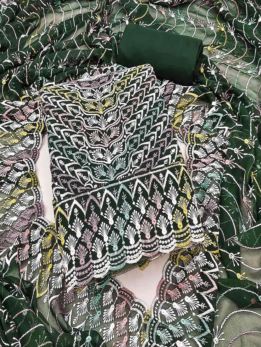 women solid with work unstitched suit set - 22231332 -  Zoom Image - 0