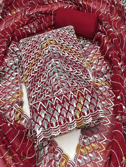 women solid with work unstitched suit set - 22231334 -  Standard Image - 0