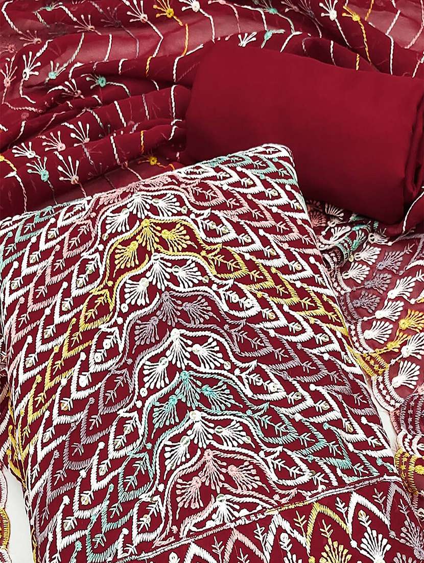 women solid with work unstitched suit set - 22231334 -  Standard Image - 3