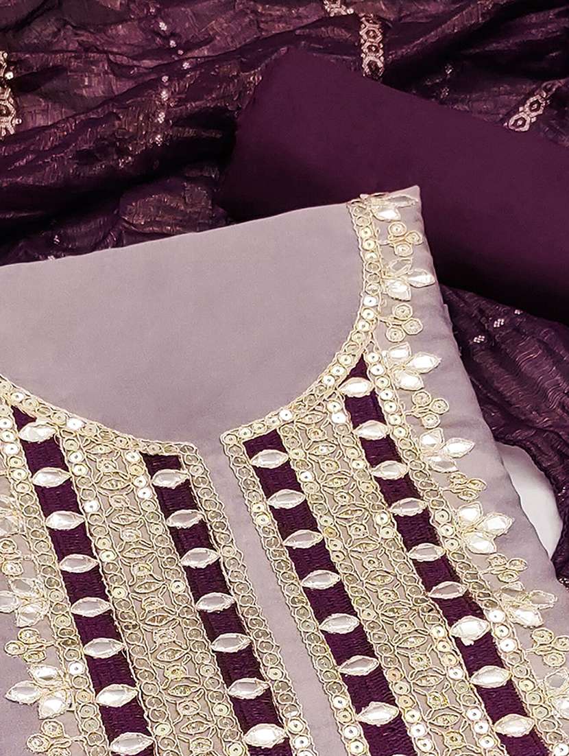 women solid with work unstitched suit set - 22231346 -  Standard Image - 3