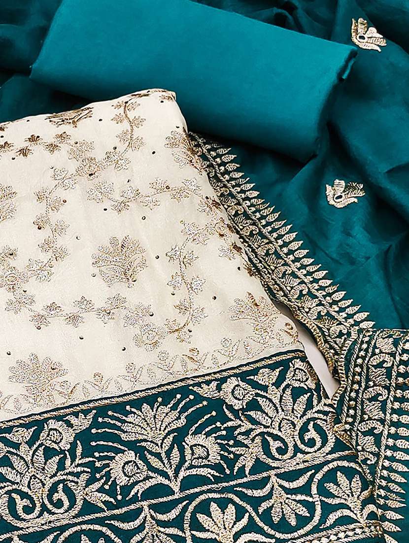 women solid with work unstitched suit set - 22231364 -  Standard Image - 3