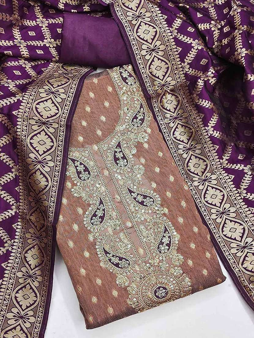 women self design unstitched suit set