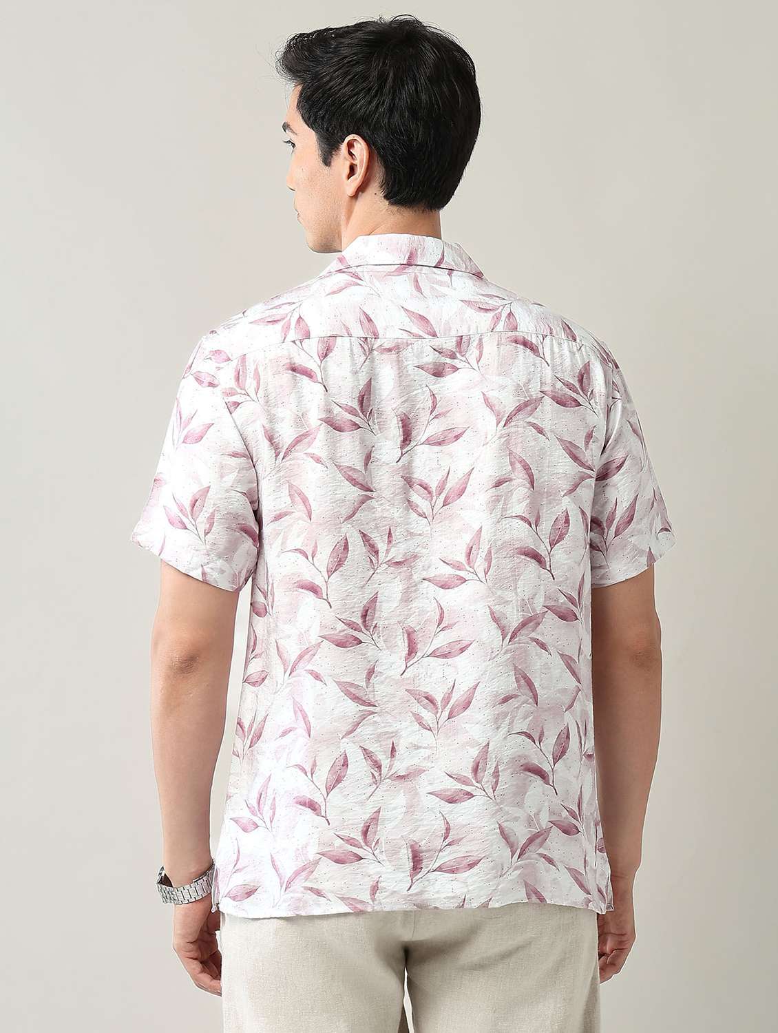 men printed short sleeve regular fit casual shirt - 22231401 -  Standard Image - 3