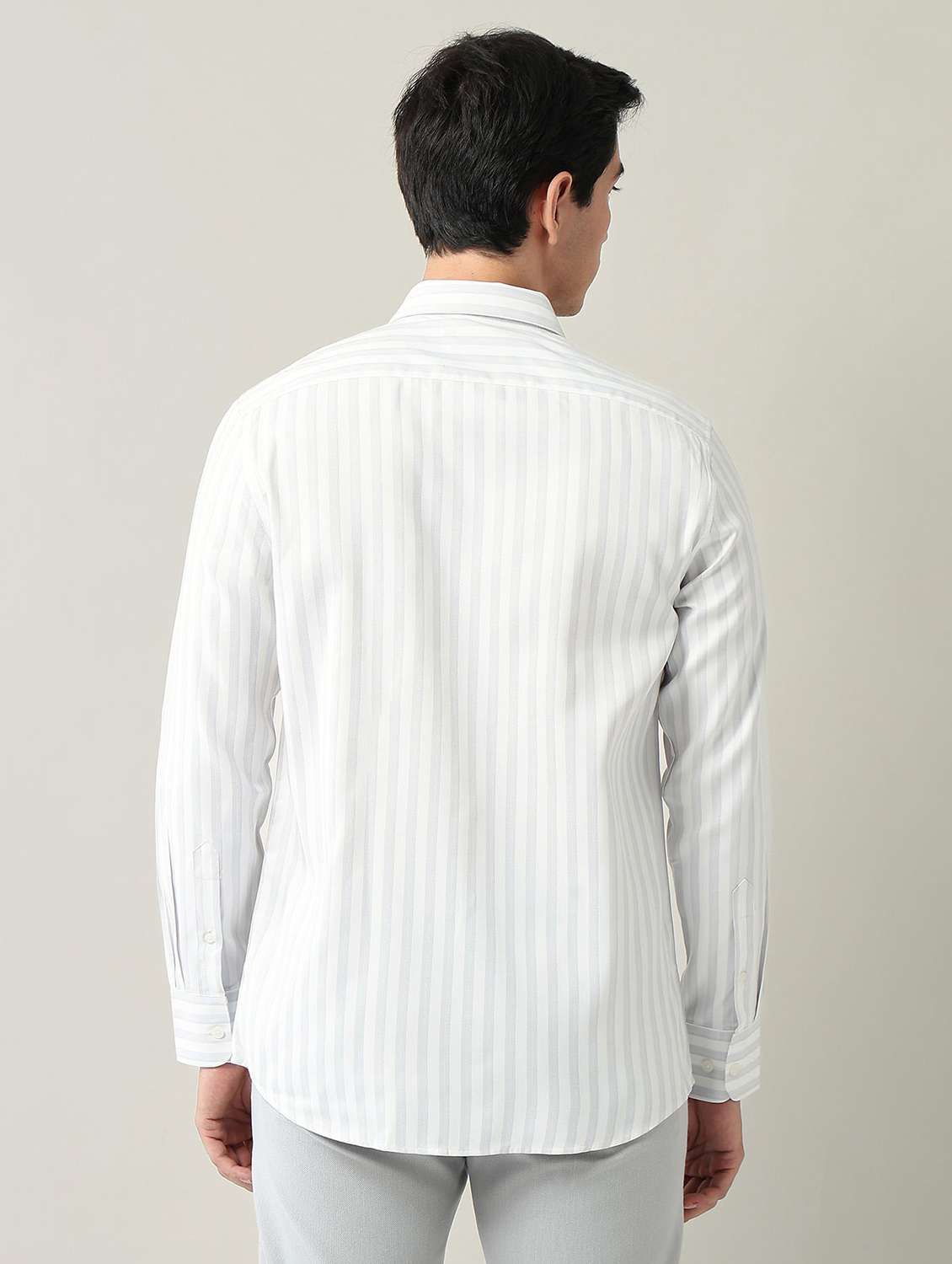 men striped long sleeve regular fit formal shirt - 22231405 -  Standard Image - 3