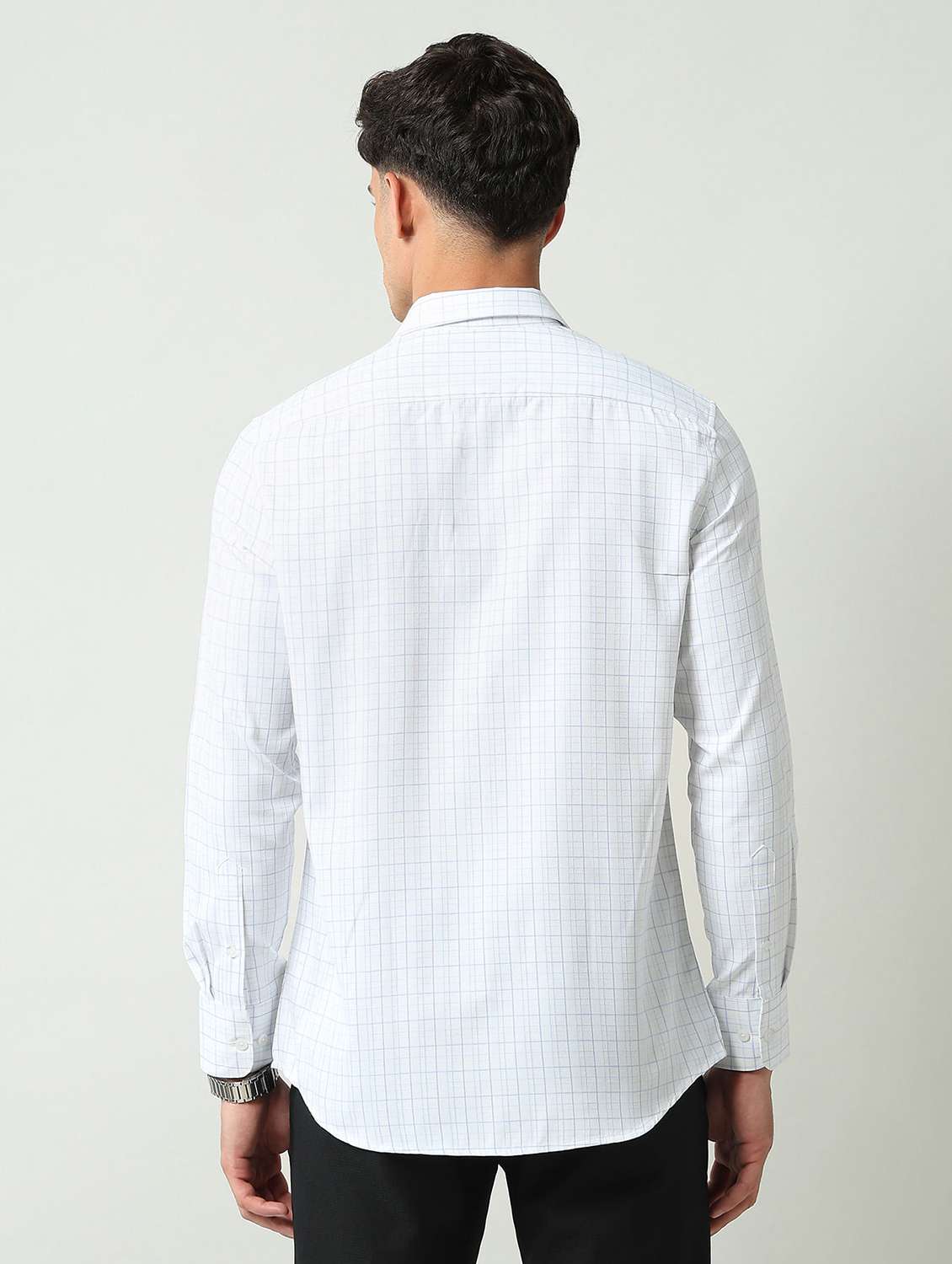 men checkered long sleeve regular fit formal shirt - 22231428 -  Standard Image - 3