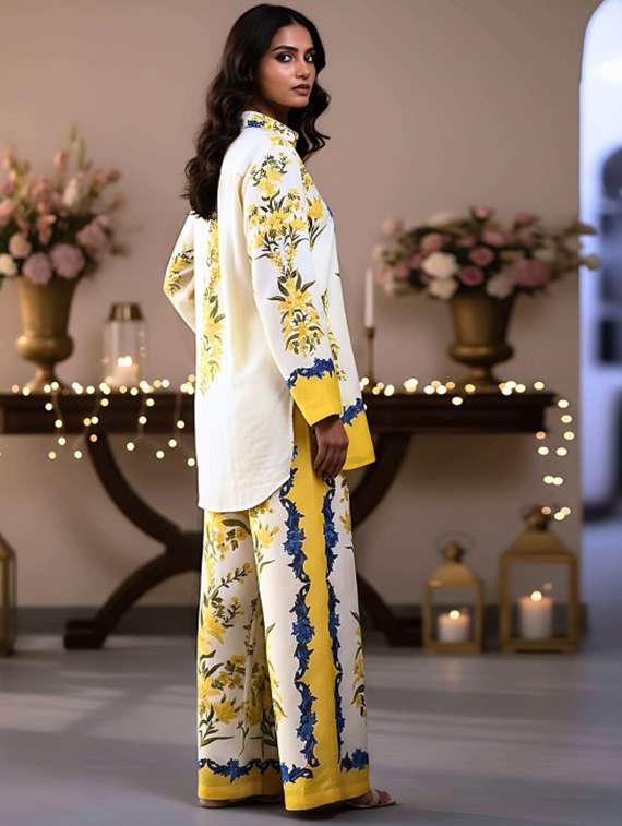 women printed shirt and trouser co-ord set - 22231459 -  Standard Image - 3