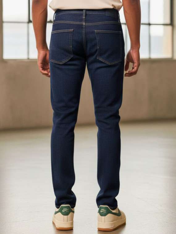 men plain mid rise slim fit jeans - 22231469 -  Standard Image - 3