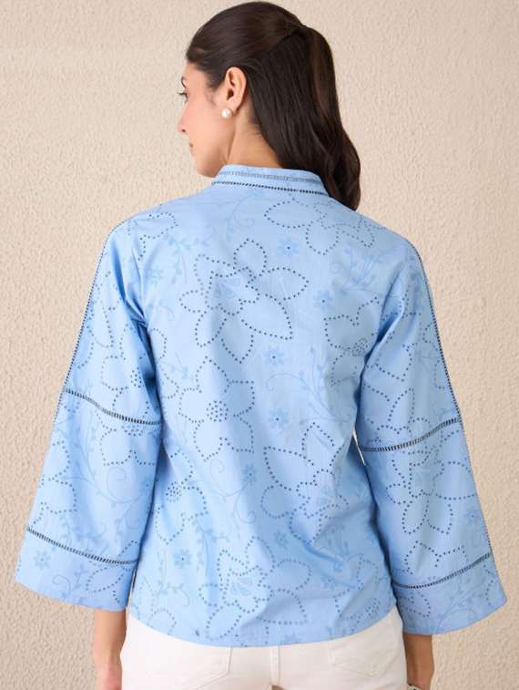 women self designed bell sleeve top - 22231476 -  Standard Image - 3
