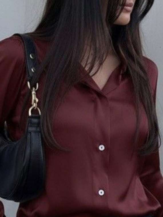 women solid collared long sleeve shirt - 22231483 -  Standard Image - 3