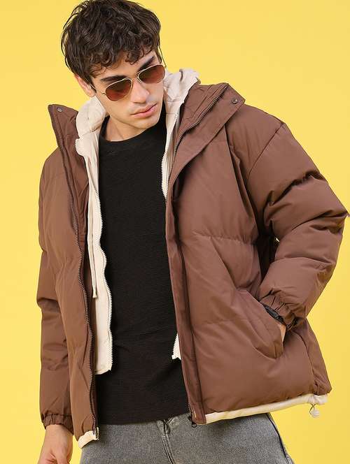 men solid long sleeve puffer jacket - 22231497 -  Standard Image - 0