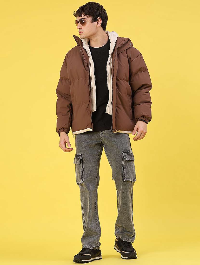 men solid long sleeve puffer jacket - 22231497 -  Standard Image - 3